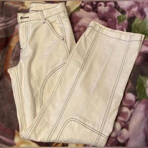 PacSun White Flare Wide Leg Jeans with Contrasting Stitching